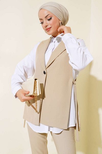 bymaestro woman Women's Side Buckle Blazer Stylish Vest