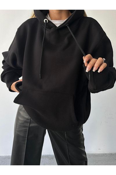 mydukkan.co Black Kangaroo Drawstring Sweat