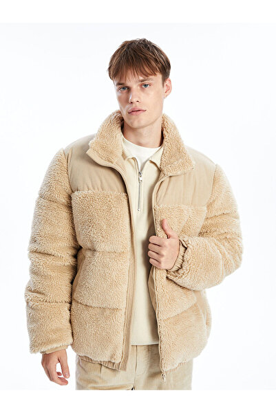 LC Waikiki LCW Casual Standart Kalıp Dik Yaka Pelüş Erkek Mont