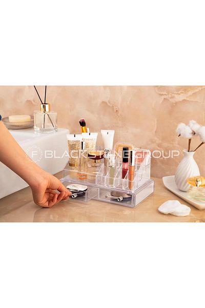 F BLACKSTONE Drawers Cosmetic Makeup & Jewelry Pen Holder Organizer Set