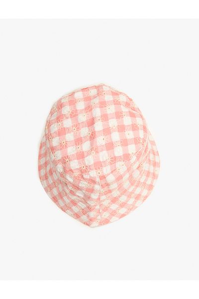 Koton Cotton Floral Patterned Bucket Hat - Gingham