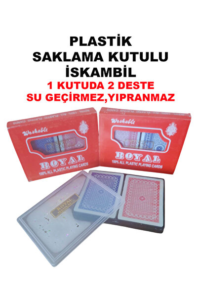 OYUNKAFASI Plastik Saklama Kutulu İskambil 1 Kutu 2 Deste