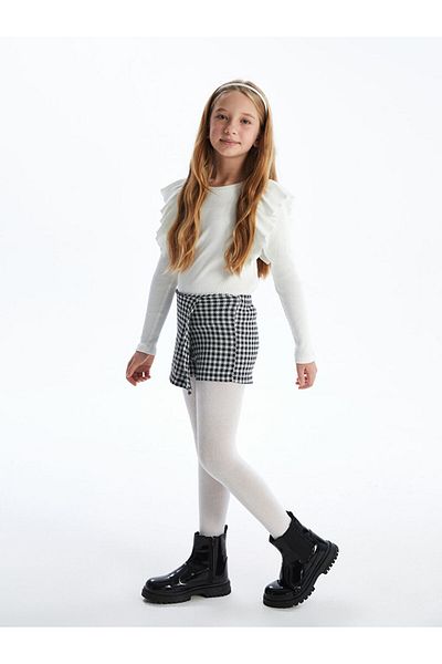 LC Waikiki Girl's Shorts Skirt with Elastic Waist