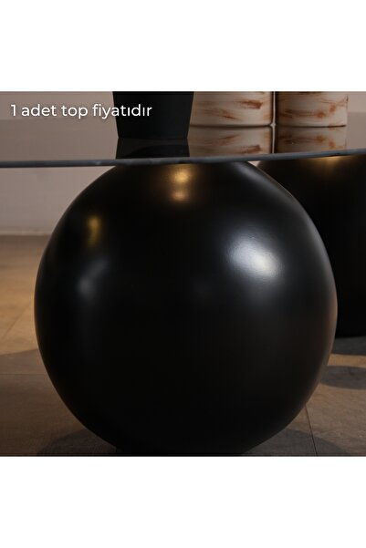 Velura Home & Living Top & Döküm Küre & Sehpa Ayağı & Iç Mekan Ve Dış Mekan Aksesuarı Siyah (SADECE 1 TOP)