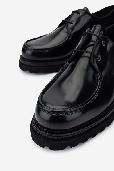 Valmenti Erkek Hakiki Deri Siyah Açma Casual Ayakkabı