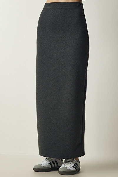 Lovelyİstanbul Anthracite Lub0031 - Basic Long Skirt