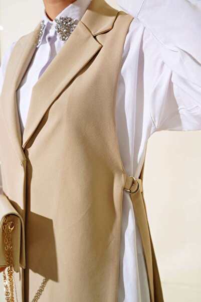 bymaestro woman Women's Side Buckle Blazer Stylish Vest