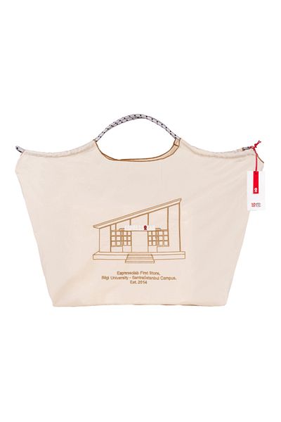Espressolab 10. Year Custom Limited Edition Beige Shopper Bag - Foldable, Waterproof, Practical Design
