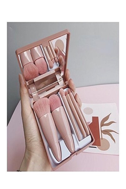 Much and More مجموعة فرش مكياج محمولة مكونة من 5 قطع لظلال العيون وكريم الأساس وأحمر الخدود