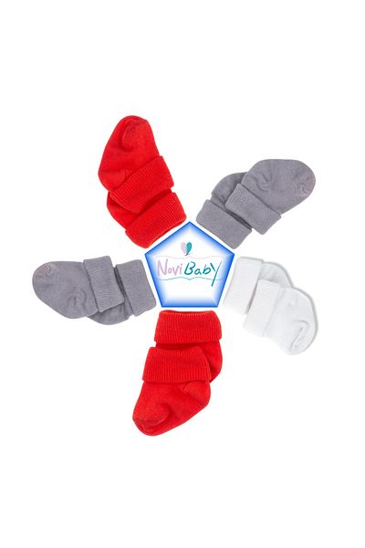 Novibaby 5-Piece Bamboo Newborn Baby Socks I Windy I Girl Boy Baby Socks