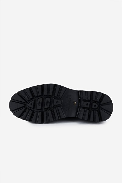 Valmenti Erkek Hakiki Deri Siyah Açma Casual Ayakkabı