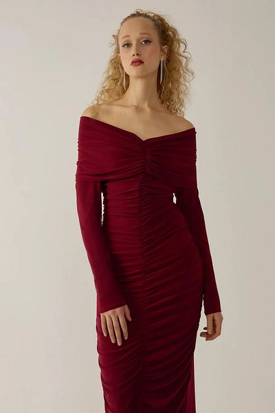 Hiccup Φόρεμα Off Shoulder Bodycon Maxi Drapeli