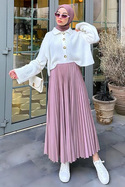 Brs Leather Look Pleated Skirt