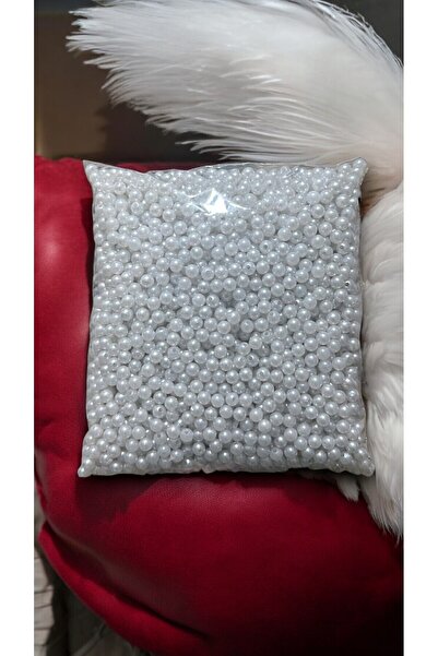 taş vadisi Бяла луксозна пластмасова перфорирана перла 8 мм (500 гр)