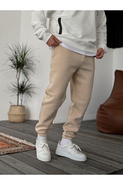 BYBASICMAN Beige Elastic Leg Raised Tracksuit Jj-396/1406