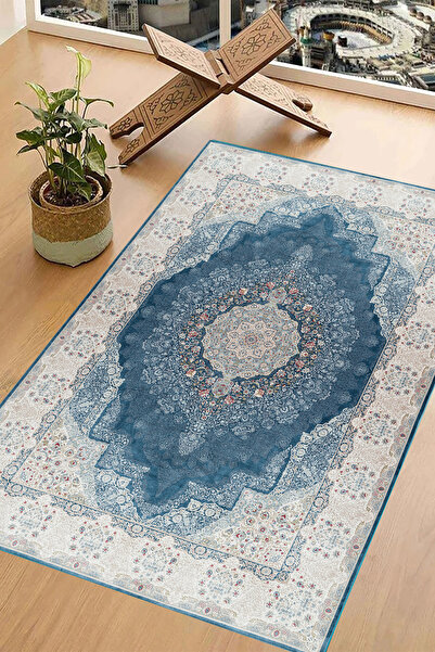 Carmine Carpet Covor de rugăciune lavabil, imprimat digital, cu bază anti-alunecare