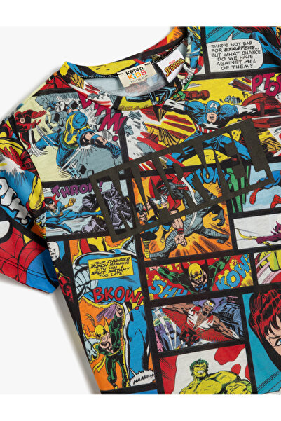 Koton Marvel Printed T-Shirt Short Sleeve Licensed Crew Neck