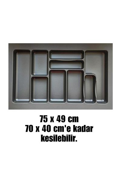 almital mobilya aksesuarları furniture accessories 75x49 εκ. 9 θέσεων Ανθρακί κουτάλια, Δωρεάν κοπή σε οποιοδήποτε μέγεθος, Κουτάλια στο συρτάρι