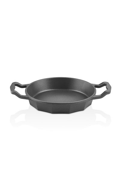 OMS 3726 Model - 4 Piece Glass Lid Bio Granite Casting Pan Set - Anthracite Body and Platinum Detailed