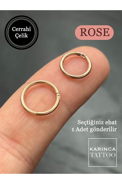 Karınca Piercing Rose Color Clip-Shaped Opening Practical Useful Full Ring Nose Ear Piercing
