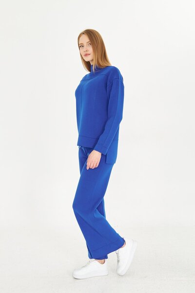 Irmak Kerekli Women's Saks Flat Oversize Bottom Top Set 1308