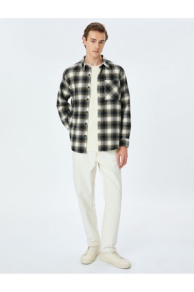 Koton Classic Long Sleeve Pocket Regular Fit Plaid Lumberjack Shirt
