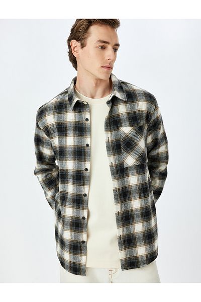 Koton Classic Long Sleeve Pocket Regular Fit Plaid Lumberjack Shirt