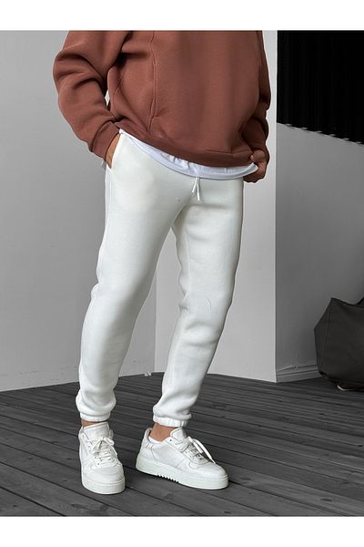 BYBASICMAN White Basic Elastic Tracksuit Yp-4002