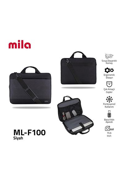 Mila Classone Ml-F100 Black Laptop Case - Compatible with Lenovo,Hp,Asus,Macbook,Mac Air