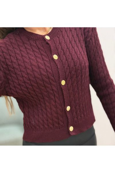 Flow Cardigan din tricot cu nasturi aurii