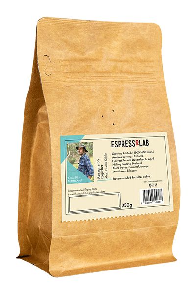 Espressolab Costa Rica Volcano Azul 250g Core Coffee - Caramel, Orange and Strawberry