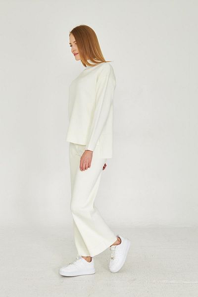 Irmak Kerekli Women's Ecru Plain Oversize Bottom Top Suit 1308
