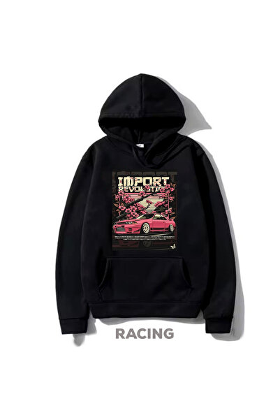 Advantage Jdm Басклі Код Тренд Рейсінг Драйвер Чорна Худі Світшот
