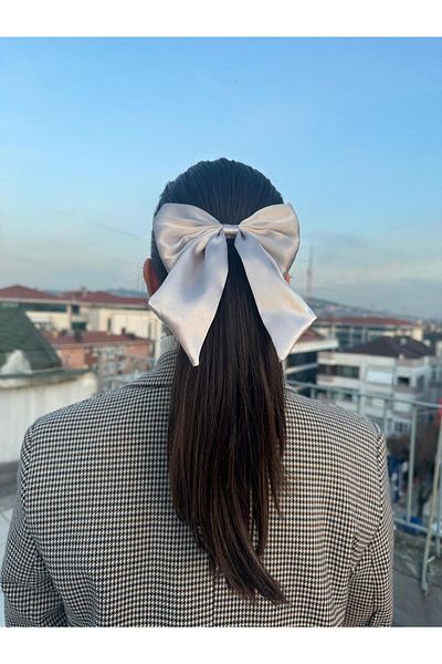 Mollycrush Agrafă de păr pentru femei - Agrafă cu fundă din satin, accesoriu de modă