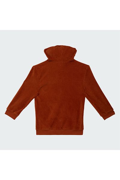 mumuko Boy's Hooded Zippered Sweatshirt Brown 100% Cotton