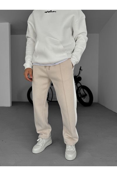 BYBASICMAN Beige Stripe Basic Tracksuit Ke-5074