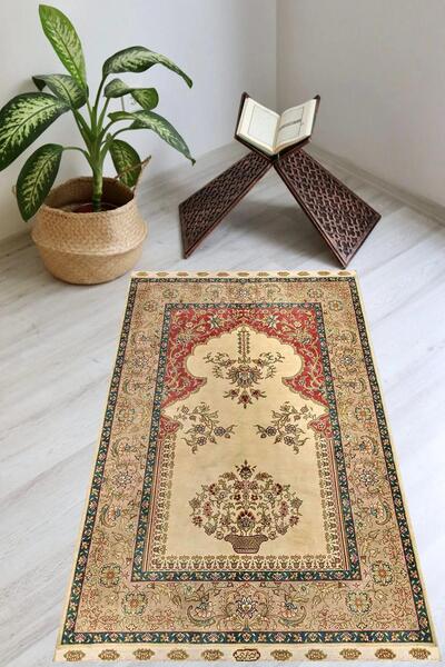 Carmine Carpet Covor de rugăciune lavabil, imprimat digital, cu bază anti-alu...