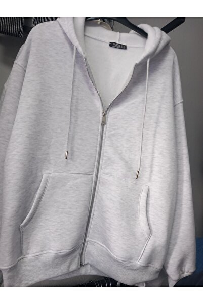 Evora Gri renk üç iplik şardonlu sweat