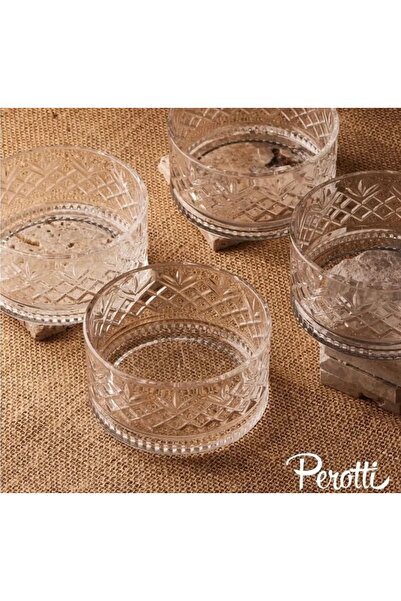 pırıltı home 4-Piece Glass Large Size Snack Bowl 460ml