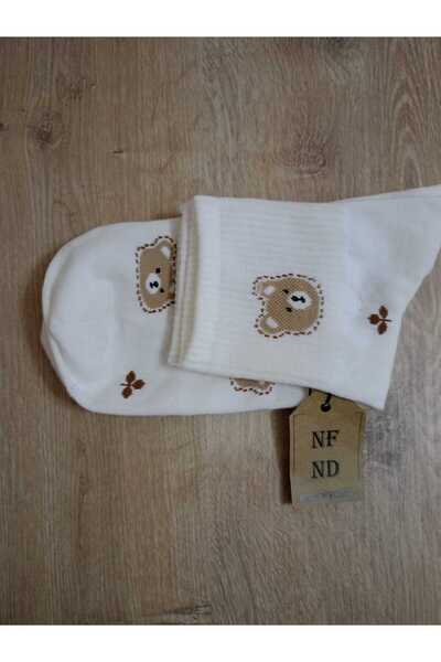 ENEFENDİ Меки памучни чорапи с мотиви - кремави