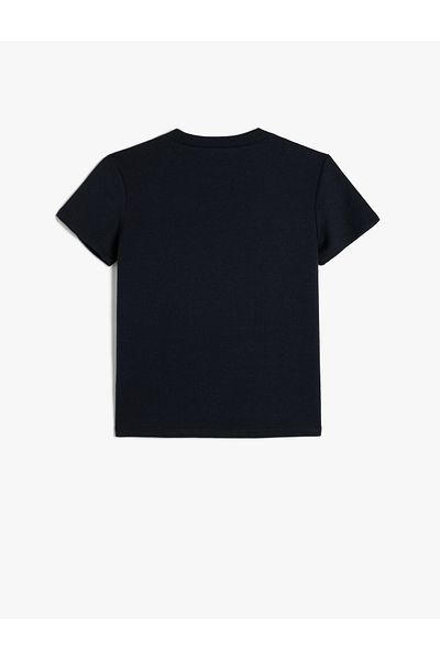 Koton Tricou cu mânecă scurtă cu decolteu rotund cu temă muzicală