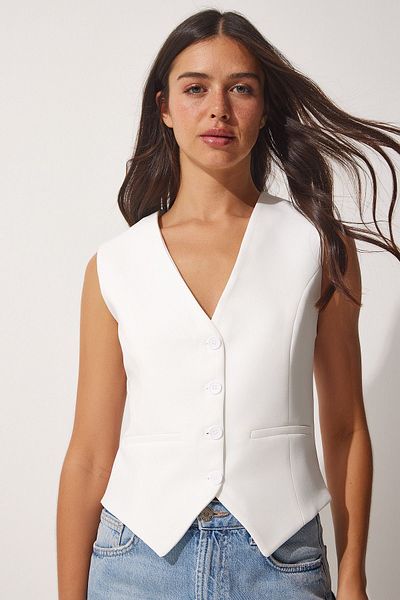 Bak'ap Vestă Crop Blezer căptușită