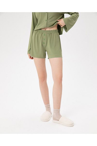 Ayma Active Green Viscous Gathered Ecovero ™ Women's Pajamas Boxer Shorts