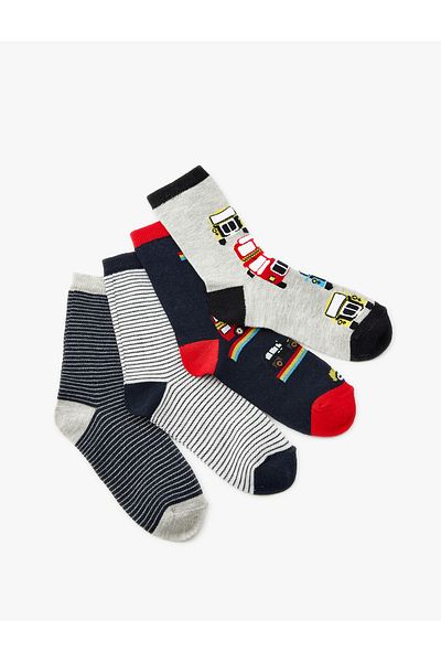 Koton Set of 4 Printed Socks - Multicolor