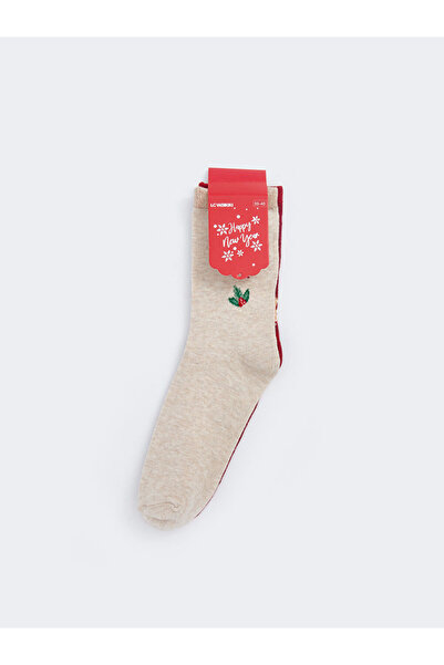 LC Waikiki Sparkling Choices from Shining Store |   Christmas Themed Women's Socks 2-Piece Set