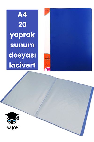 SEYFİKİRTASİYE Navy Blue A4 20 Sheets Presentation File