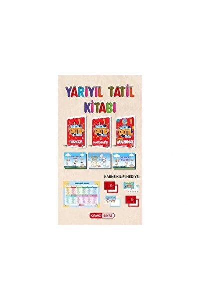 Kırmızı Beyaz Yayınları Kırmızı Beyaz 1. Sınıf Yarıyıl Tatil Kitabım Seti Yeni