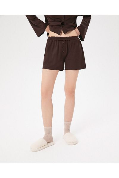 Ayma Active Ecovero ™ Viscous Brown Women's Pajamas Boxer Shorts - Drawstring