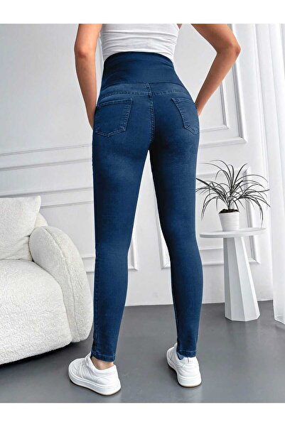 SHEVEGA ЖІНОЧІ СИНІ ДЖИНСИ З ЕЛАСТИЧНИМ ПАСОМ І ВУЖИМИ КОЛАНАМИ