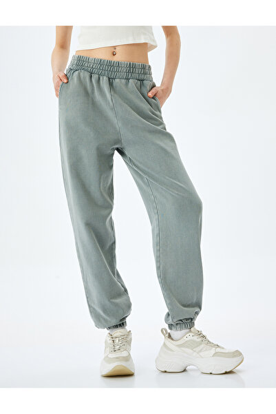 Koton Şardonlu Beli Lastikli Cep Detaylı Rahat Kalıp Yıkamalı Jogger Eşofman Altı